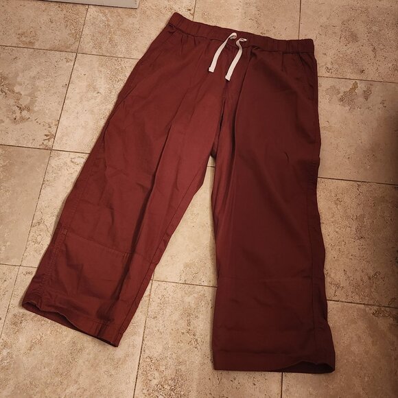 Pact Brick Red Organic Cotton Drawstring pants - Size Large - Picture 1 of 5